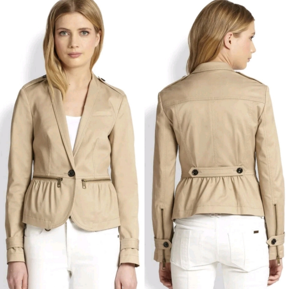 Burberry Brit | Bethersden Peplum Khaki Tan Jacket